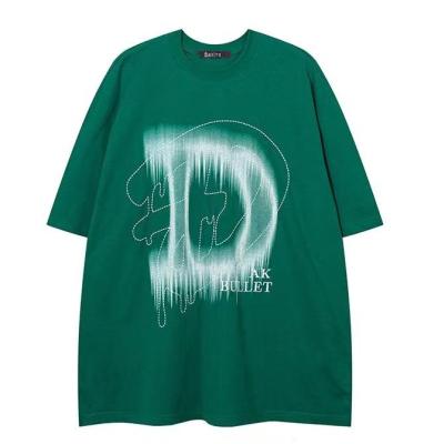 China QUICK DRY OEM/ODM European and American fashionable brand trend letter printing hip hop casual loose shorts sleeved T-shirt for men in summer for sale