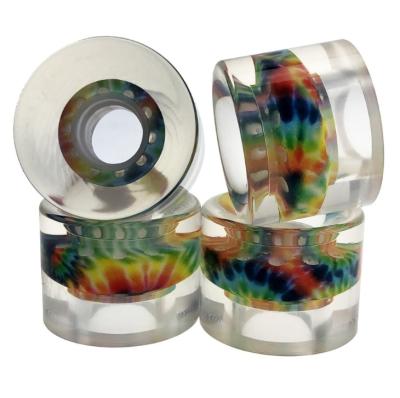 China 60x45mm Skateboard Road Wheels 85A Transparent PU For Skateboards for sale