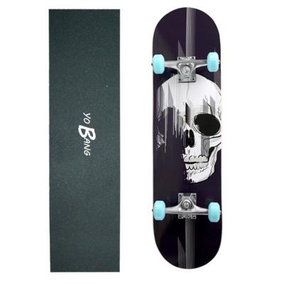 China Adults Pro Skateboard Decks Human Skeleton Graphics Design Blue Pu Wheel for sale