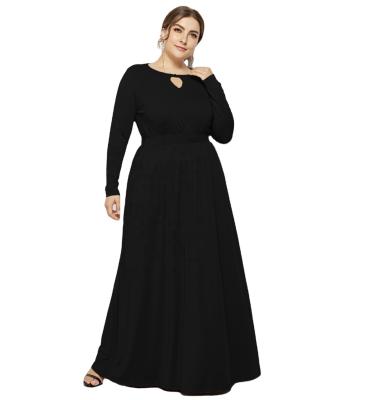 China OEM Breathable Vintage Womens Long Sleeve Plus Size Evening Dress Black Maxi Dress for sale