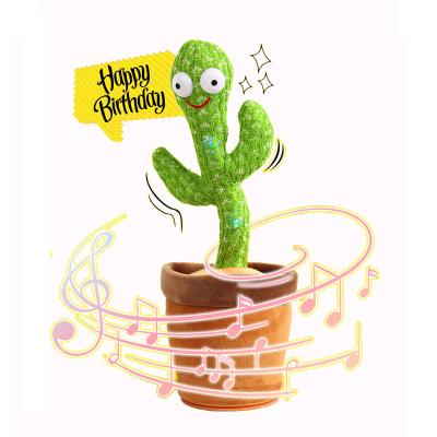 China Eco-Friendly Other Educational Toys Cute Stuffed Flowerpot Twisting Talking Dancing Cactus Doll Singing Music Cactus Plush Toy for sale