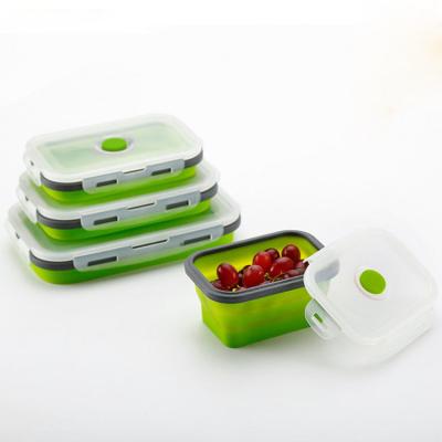 China Lunch Box Set Silicone Food Container Heatable Reusable Silicone Bento Box Collapsible Silicone Lunch Box For Kids for sale