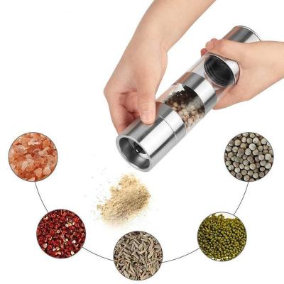 China Viable Handheld Ceramic Grinder For Coarse Salt, Cumin, Stainless Steel 2*40ML Salt And Pepper Spices for sale