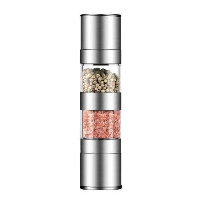 China Electric Salt Pepper Grinder Set Salt Pepper Mill Instrument 2021 Stainless Steel Viable Hot Selling Transparent Grinder for sale