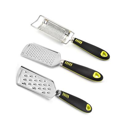 China Best Selling Stocked 3PCS Set Stainless Steel Manual Handheld Multifunctional Garlic Vegetable Grater With Handle for sale