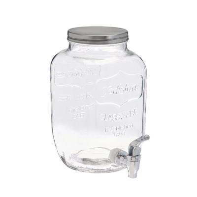 China 1 Gallon Viable Clear Beverage Dispenser Glass Dispenser Jar for sale