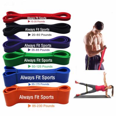 China Women Man Flexible Fitness Set Latex Resistance Exercise Custom Logo Printed Long Elastic Band for sale