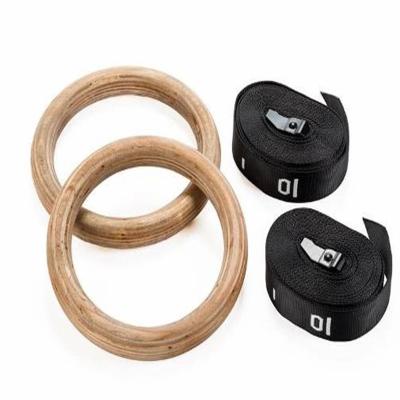 China Plastic Gymnastics Wooden Rings Gym Rings Straps Set for sale