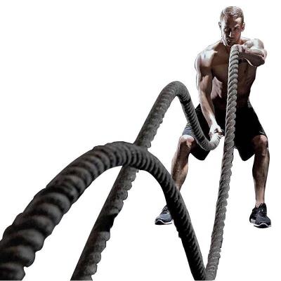 China High Quality 3 Strand Gym Training Battle Ropes with Anchor Hook for Strength Training and Fitness Exercise Rope for sale