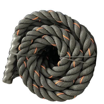 China 3 Strand Gym Equipment Custom 50mm Fitness Training Anchor Battle Rope With Cover for sale