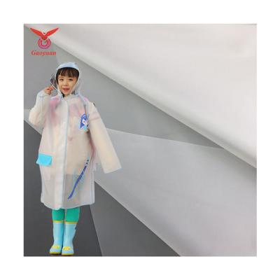 China 0.15-0.30mm transparent eco-friendly fabric and fashion new design 100% TPU waterproof textile for raincoat for sale