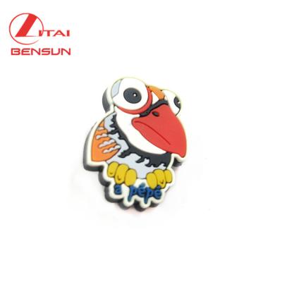 China mini 3D cartoon bird pvc badge for sale