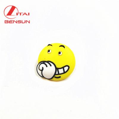 China 3D Smiley Face PVC Rubber Badge for sale