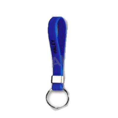 China Promotional Gift Silicone Lanyard Eco - Friendly Wrist Strap For Keys With Keyring for sale