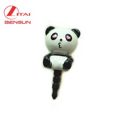 China Cute PVC Panda Mobile Phone Ear Plug Factory Customized Eco - Friendly for sale