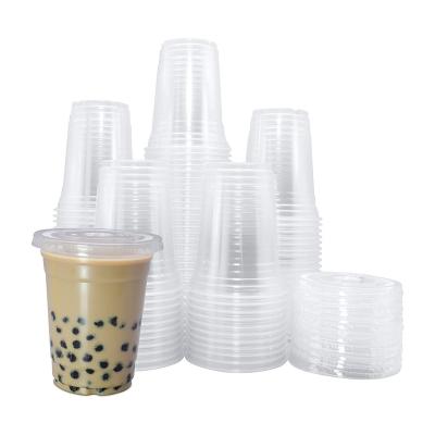 China 18oz Eco-Friendly Custom Disposable Cold Drink Plastic Pet Cups With Dome Lid for sale