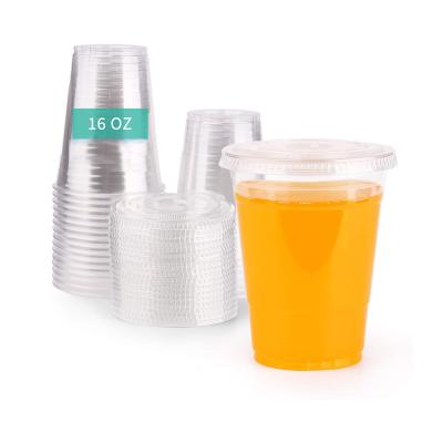 China 16OZ PET Eco - Friendly Clear Disposable Plastic Party Cups Cold Drink Cups for sale