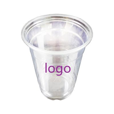 China Eco-Friendly Disposable Plastic 16OZ Cup With Lid Logo PET Customized Clear PET Cup for sale