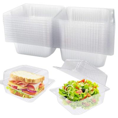 China Recycled Materials Lock Tab Hinged Food Container 300mic Thinck Transparent Plastic PET Box for sale