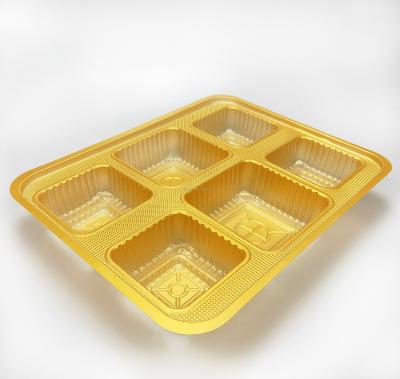 China Eco-Friendly Bakery Tray Plastic Disposable Cake Cookie Tray Liner in Color Packing Box for sale