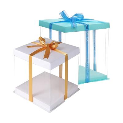 China Recyclable Transparent PVC Cake Boxes And Pet Disposable Plastic Cake for sale