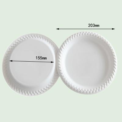 China Home.Restaurant.Bar.Hotel.Wedding 8 Inch Biodegradable Environmental Disposable Cornstarch Round Dish for sale