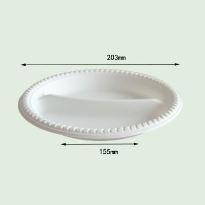 China Hot Selling Cornstarch Manufacturer P08C2 Disposable Tableware Biodegradable Cornstarch Dish for sale