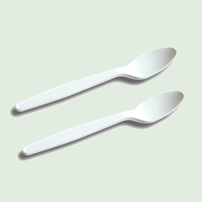 China TS08 Cornstarch Hot Selling 8 Inch Biodegradable Disposable Tableware Cornstarch Tea Spoon for sale