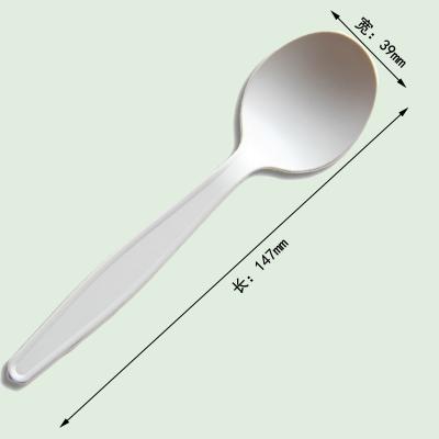 China SS08 8inch Disposable Cornstarch Disposable Biodegradable Soup Spoon for sale