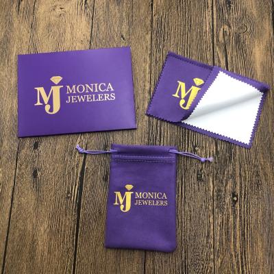 China Durable Anti Tarnish And Chemical Treated Polishing Jewelry Cloth With Envelope Box Printed Paper Packaging for sale