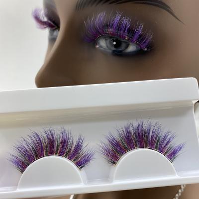 China 100% Real Seller Factory Long Natural Fur 3d Hair Soft Mink Color Eyelashes With Custom Packaging Eyelash Box Packaging Private Label for sale