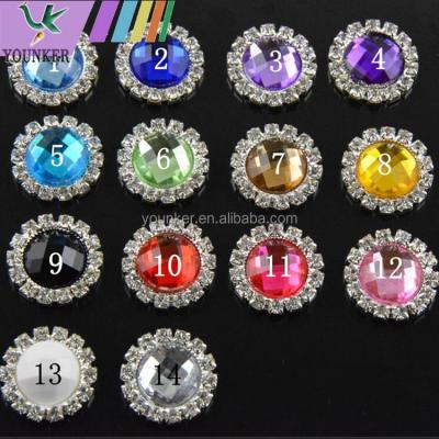 China Flatback 20mm Acrylic and Rhinestone Buttons for Jewelry, DIY Hair Accessory/Clothes Accessory YSCXF1001 for sale