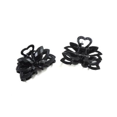 China Eco-friendly Comfortable High Quality Black Color Metal Bow Shaped Hair Claw Clip for sale