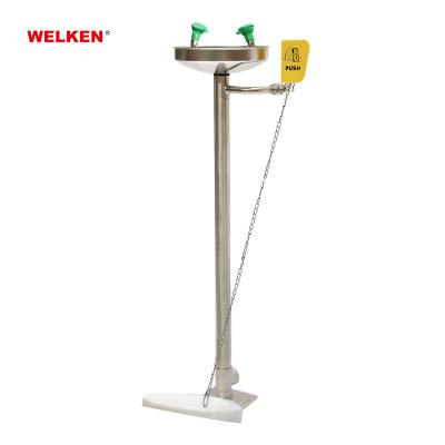 China Unique 304 stainless steel design semergency pedestal mount 304 stainless steel eye/face wash for sale