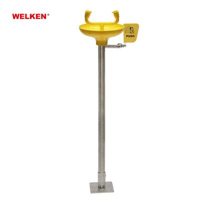 China various choice stainless steel 304 stainless steel pedestal mount emergency eye face wash with ABS bowl for sale