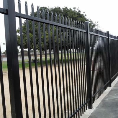 China Easily Assembled Powder Coated Tube Spear Welded Wrought Iron Top Fence for sale