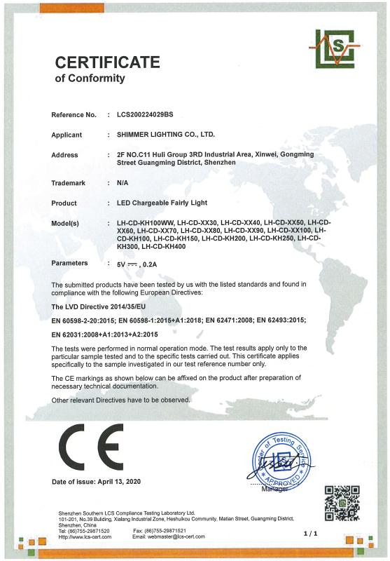 CE - Shenzhen Lamho Photoelectricity & Technology Co., Ltd.