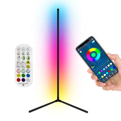 China Dropshipping Modern Aluminum RBG Dimmable Modern Bedroom Dimmable Simple Home Decor Led Rgb Floor Lamp Corner Light for sale