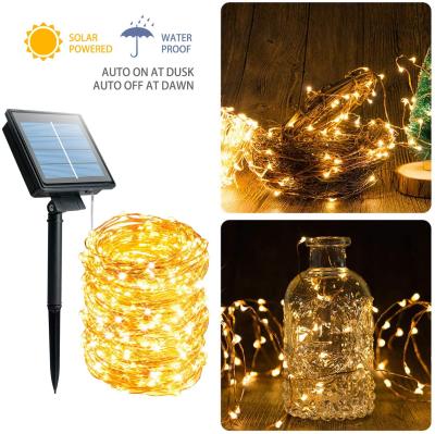 China Best Outdoor Solar Power Solar String Light Garden Holiday Lighting Mini Christmas Party Led Warm White String Lights for sale