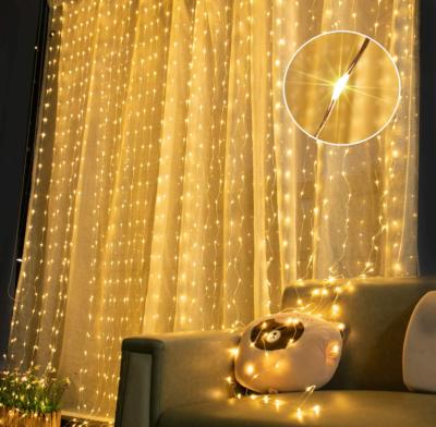 China Home Decoration 300L 3X2M/3X3M Windows Twinkle Led Color Changing RGB Curtain Light For Holiday for sale