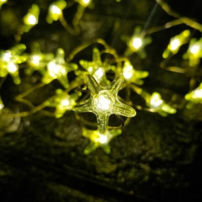 China Chrismas Decoration Lights 50 Warm White LED Starfish String Lights Festival Holiday Festoon Decorative Lighting Lighting for sale