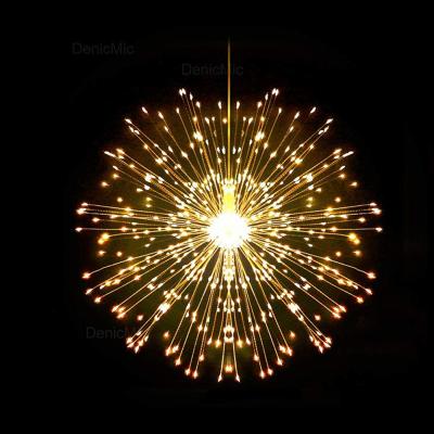 China Rechargeable Starburst Lights Christmas Dandelion Lights Led 600L Copper Wire Fairy Outdoor Decoration Lighting String Rechargeable Starburst Hanging Light for sale