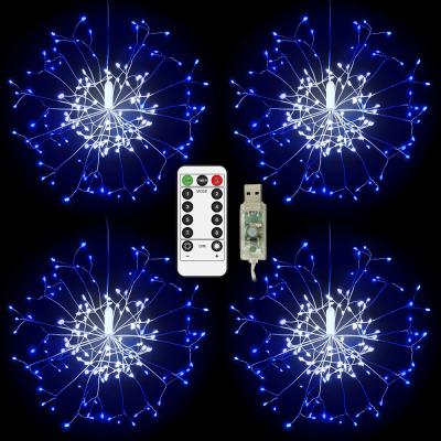 China Outdoor USB Power Electric Fairy Lights Wedding Party Decoration Decorative Starburst Blue White Christmas Lights Living Room Lamps for sale