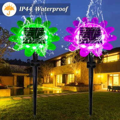 China LAMHO IR Remote Control Drop Shipping Amphibious Ground Sunflower Outdoor IP68 Waterproof Remote Control RGB Plug Led Solar Garden Light Lamp for sale