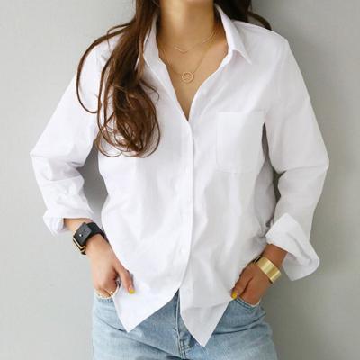 China Women White Shirt Spring Anti-pilling Female Blouse Tops Long Sleeve Turn-Down Collar OL Style Office Ladies Loose Casual Blouses for sale