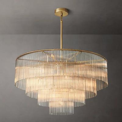 China Copper Glass Crystal Chandelier Ceiling Light Amadeo Round Chandelier 40'' for sale