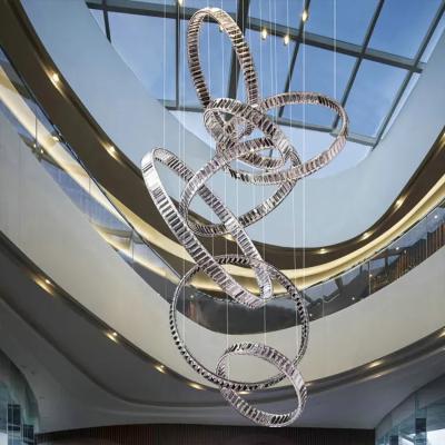 China Hotel Lobby Staircase Lighting Chandelier K9 Chandelier 110V-240V for sale