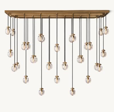 China Kitchen Pearl Rectangle K9 Crystal Glass Chandelier 110V-220V for sale