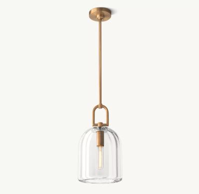 China Cylinder Shape Glass Suspended Pendant Light Botanist Cloche Pendant Hardwired for sale