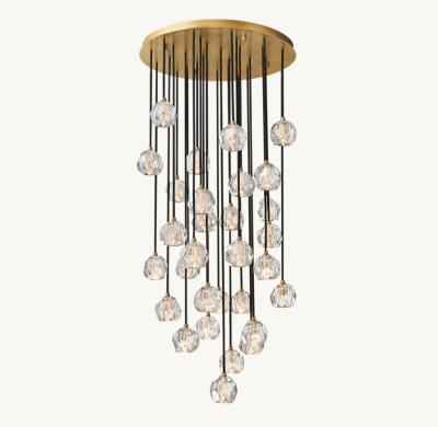 Κίνα Boule De Cristal Clear Glass Round Cluster Custom Made Chandelier 30' με φινίρισμα βίντεζ προς πώληση